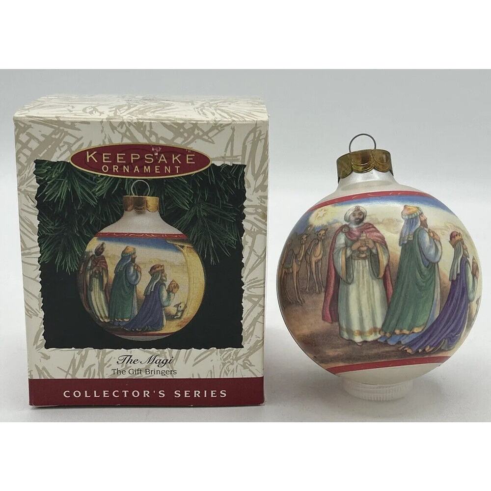 1993 Hallmark The Magi The Gift‎ Bringers Glass Ball Ornament SKU U108